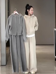 欧货大码秋季休闲运动套装女洋气减龄显瘦卫衣两件套胖mm300斤