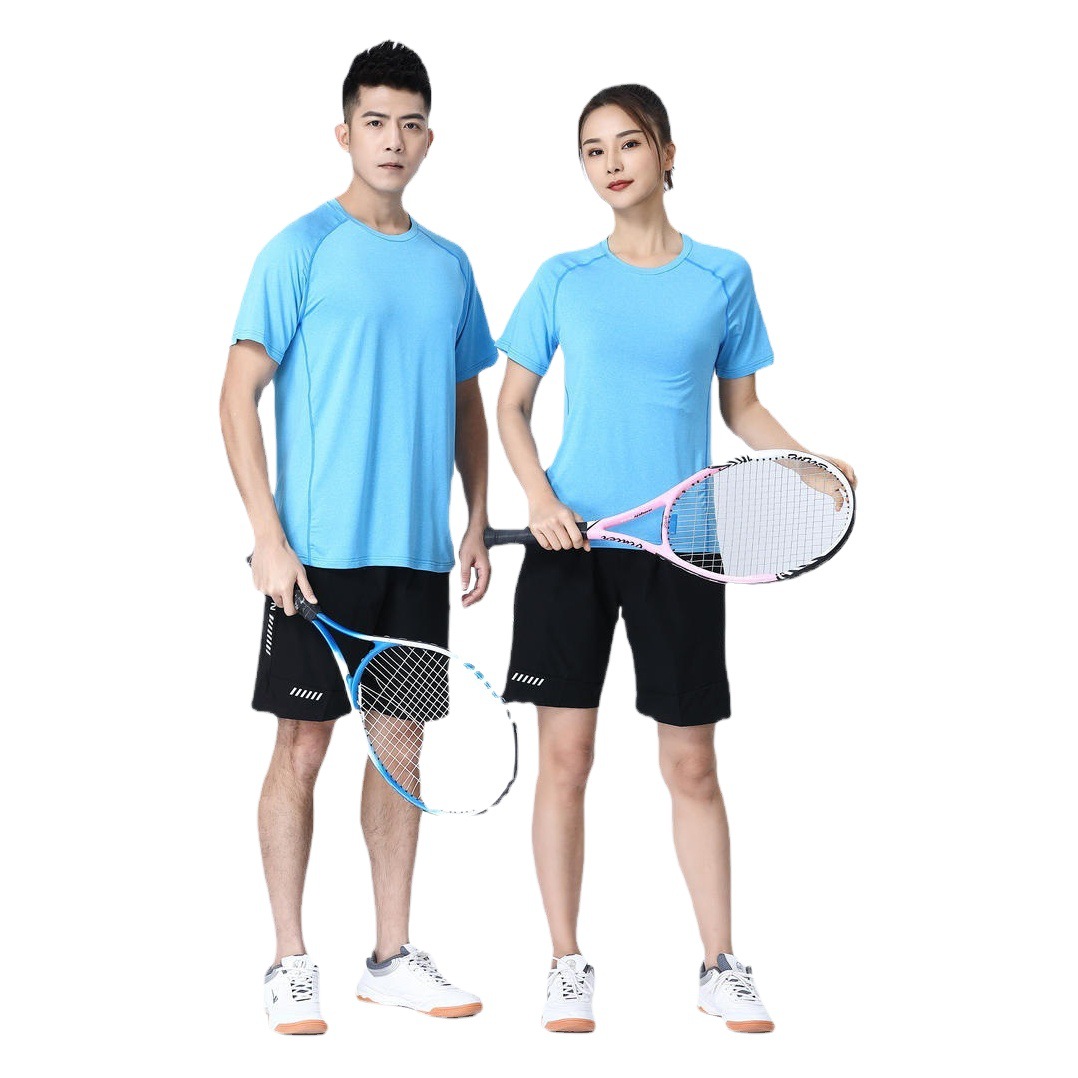 Nueva ropa de secado rápido camiseta de mangas cortas de verano elástico transpirable ropa deportiva de correr al aire libre seco rápido cuello redondo