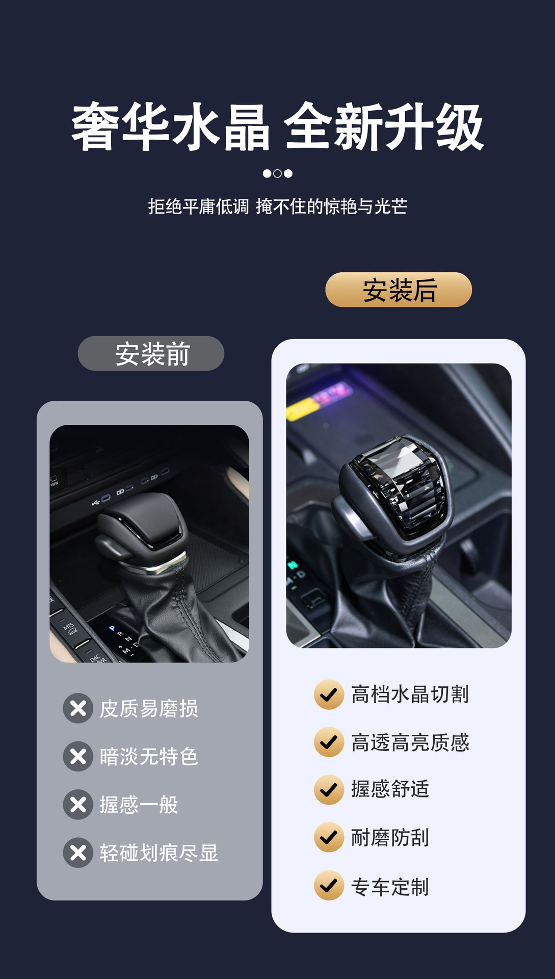 Suitable for 24-26 new model Prado LC250 retro gear shift cover TOYOTA Prado gear shift head cover modification parts