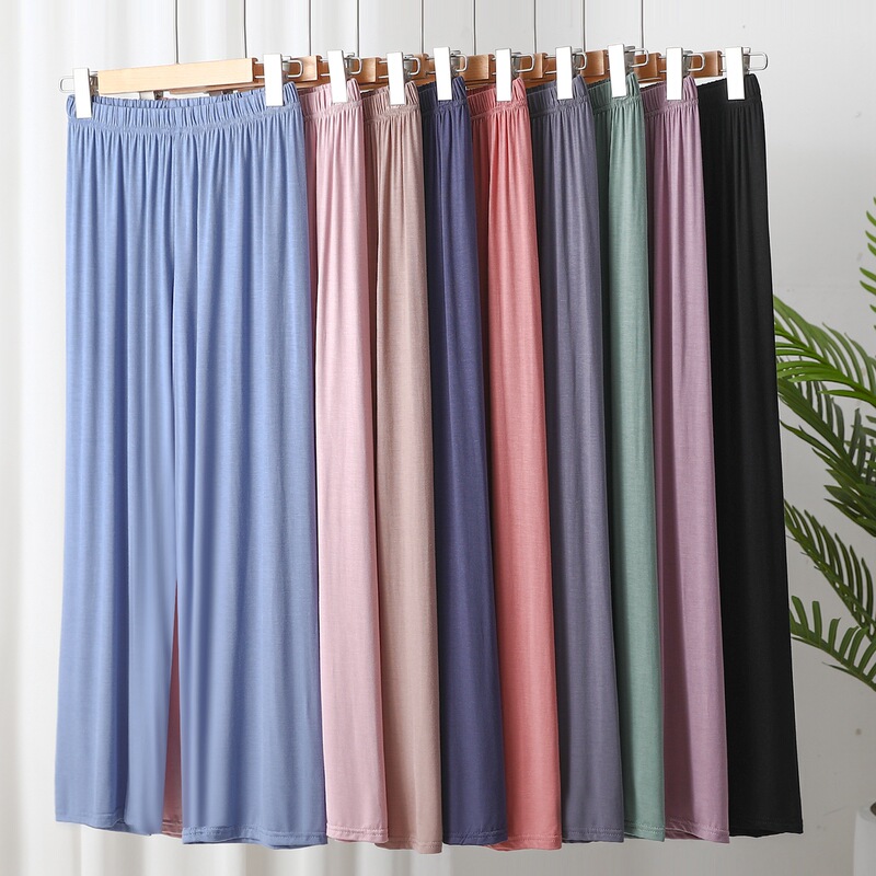 Modal Air Conditioning Loose Pajama Pants Women's Summer New High Waist Slimming Home Pants Casual Base Cropped Pants