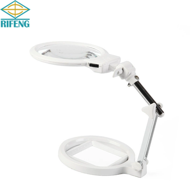 Производитель 130mm5X настольный компьютер со светодиодной подсветкой, усилитель для чтения, портативное складное увеличительное стекло MG3B-1A