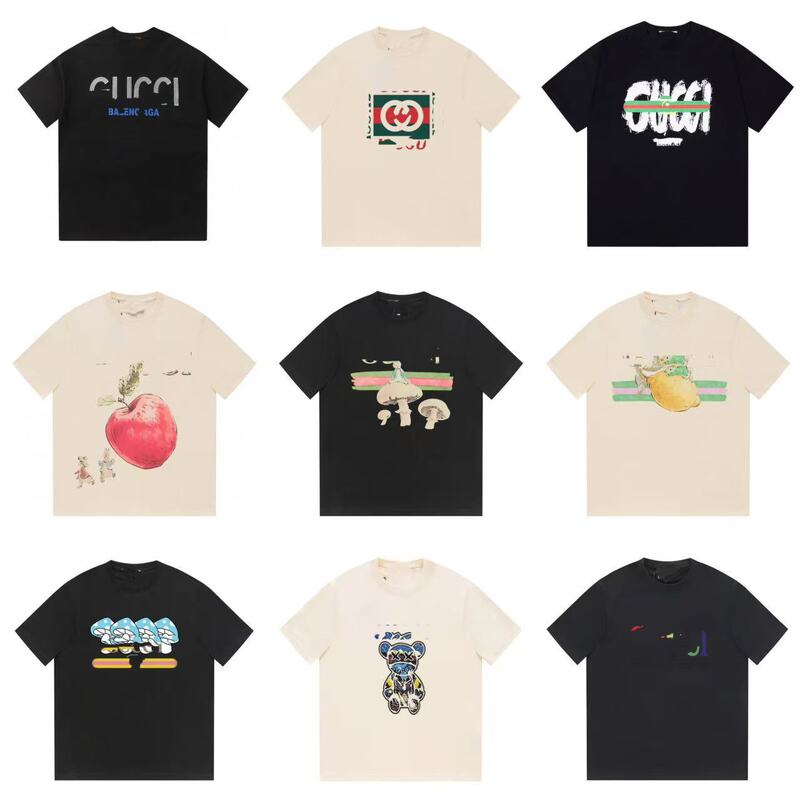 Dujia g Brand Short-Sleeve Authentic Version Non-Printed Pure Cotton Short-Sleeve Unisex Loose Fit Trendy Brand Gu Brand T-Shirt