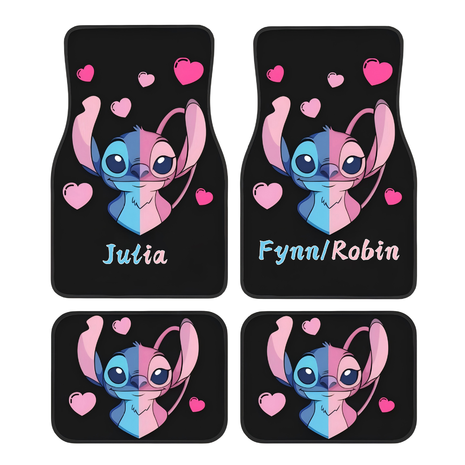 Cross-Border Temu Cartoon Car Floor Mats, Skin-Friendly, Dust-Proof, Easy-Care Floor Mats, Four-Piece Set, Stain-Resistant and Wear-Resistant Mats, Dropshipping
