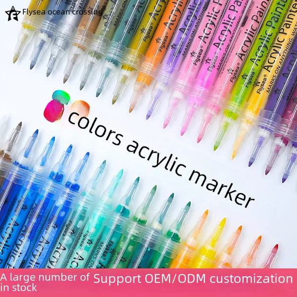 Yueyuan/Flysea Acrylic Marker Pen Set 80 Colors Oil-Based Soft Tip Marker Graffiti Drawing Pen