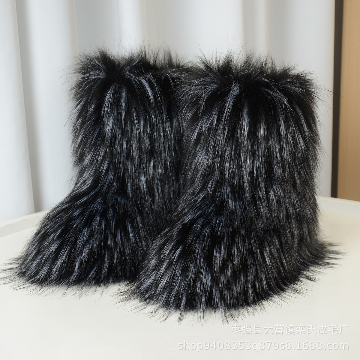 Botas de Nieve de Piel Sintética y Felpa Térmicas para Invierno