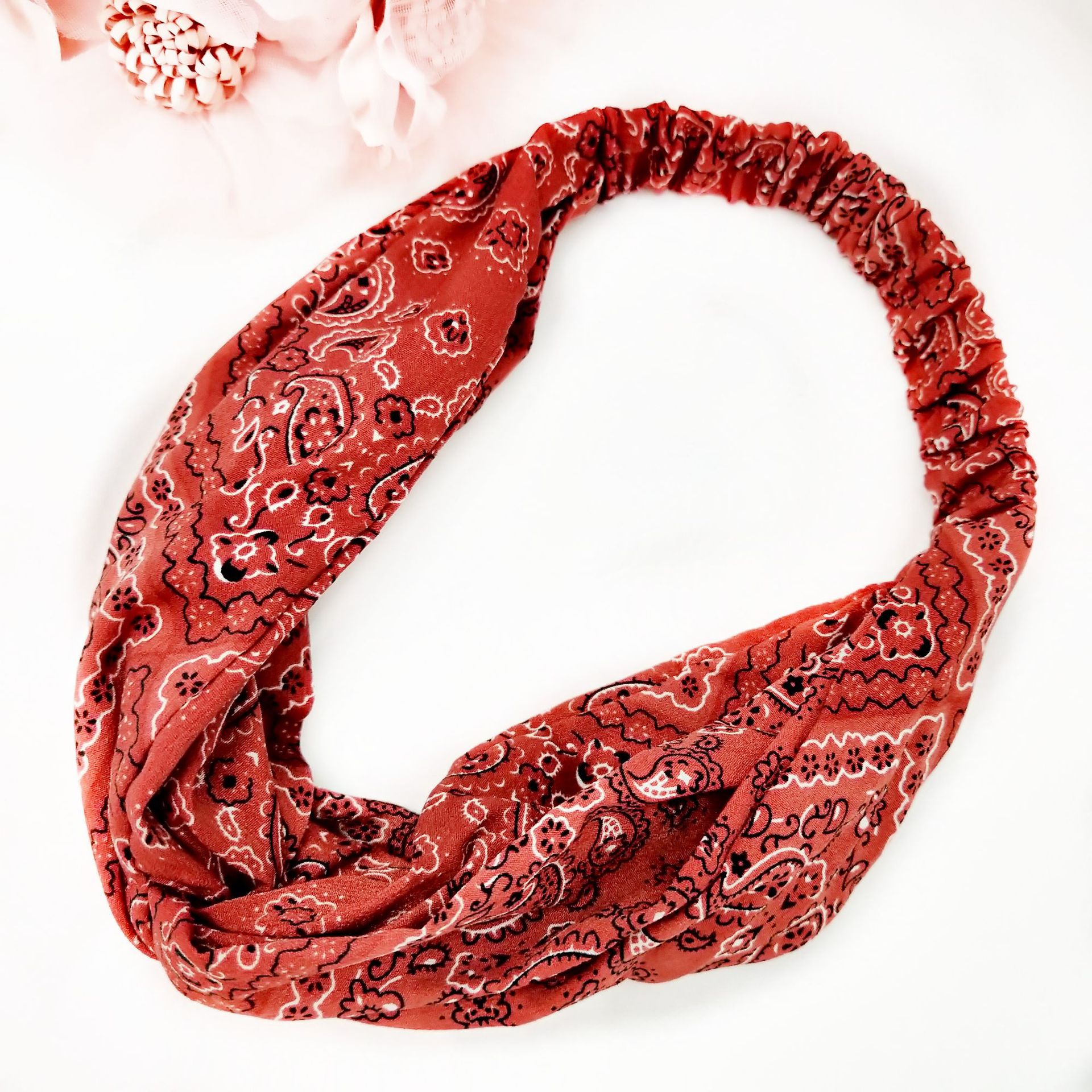 New Wide-brimmed Cross Bohemian Vacation Printing Headband Wholesale display picture 4