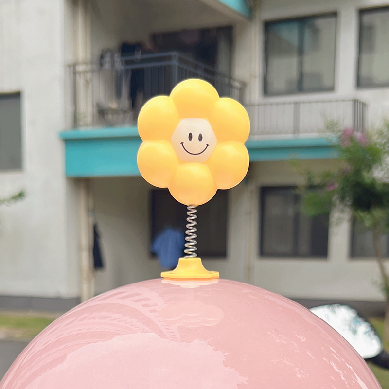 Helmet Accessories, Diàndòngchē Auto Parts and Accessories - smiling-face-shaking-flower-yellow