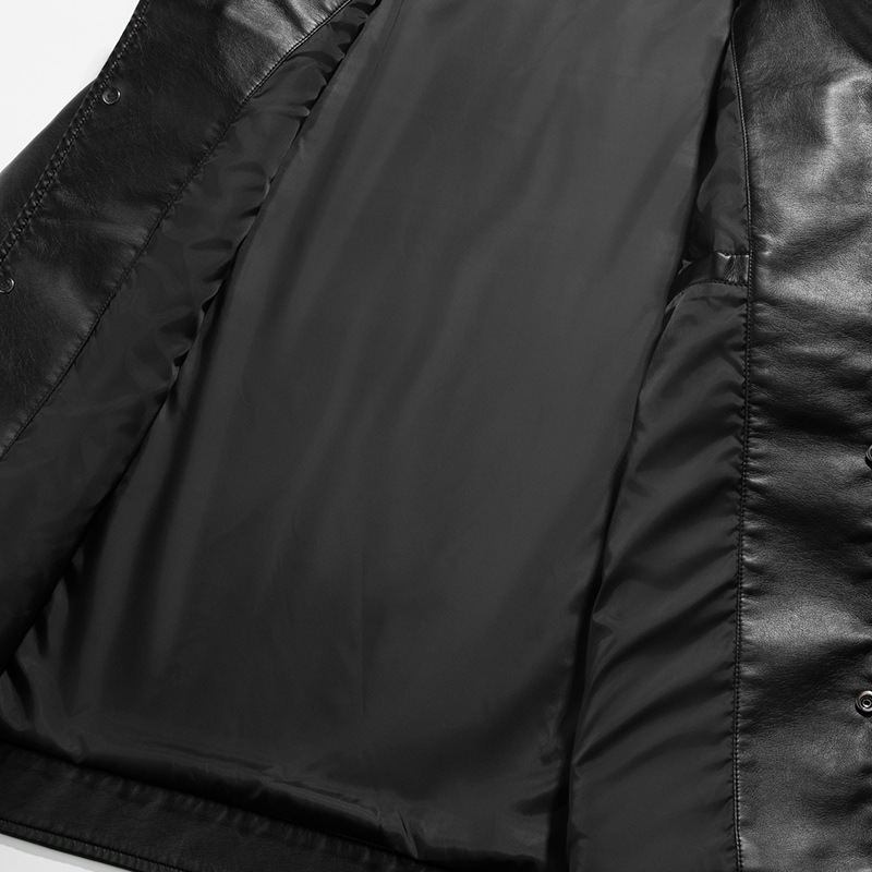 Herrenbekleidung Frühling und Herbst Winter Herren Revers coole Lederjacke Herrenversion schlanke PU-Leder Motorrad kurze Lederjacke Jugendmantel_voghion.com