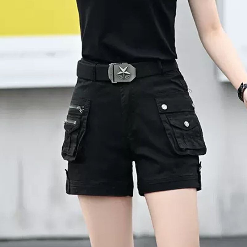 Summer American-Style Workwear Camouflage Shorts for Women, Fashionable Multi-Pocket Petite Casual High-Waisted Biker Shorts Summer American-Style Workwear Camouflage Shorts for Women, Fashionable Multi-Pocket Petite Casual High-Waisted Biker Shorts