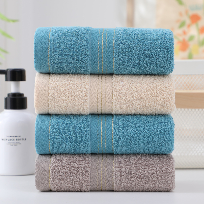 Wholesale Gold-Edge Cotton Thick Face Towel for Home Use, Suitable for Men and Women, Absorbent Children's Bath Towel, Supermarket Towel