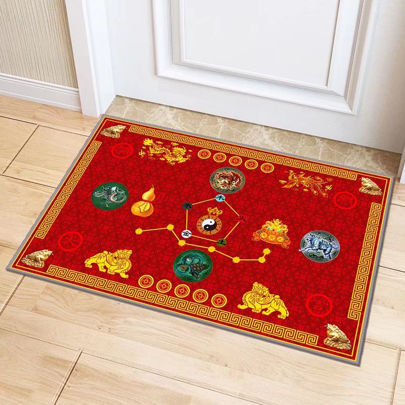 Qixing Jucai Door Mat Feng Shui Floor Mat Opening Carpet Entrance Living Room Foot Mat Entrance Five Emperors Money Floor Mat