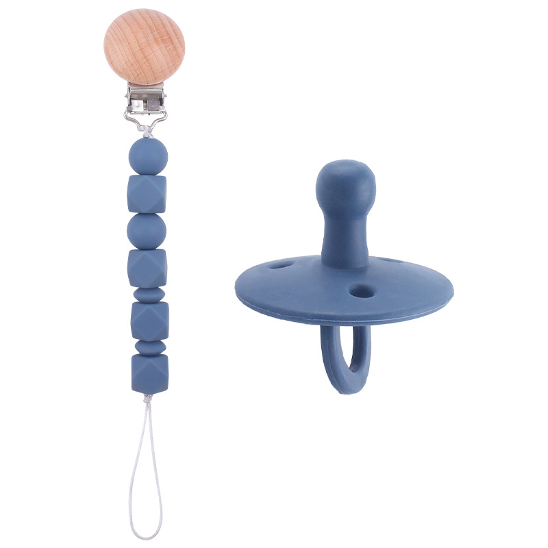 Suministros para bebés chupete DIY creativo bebé silicona mordedura molar pezón cadena pezón conjunto de dos piezas