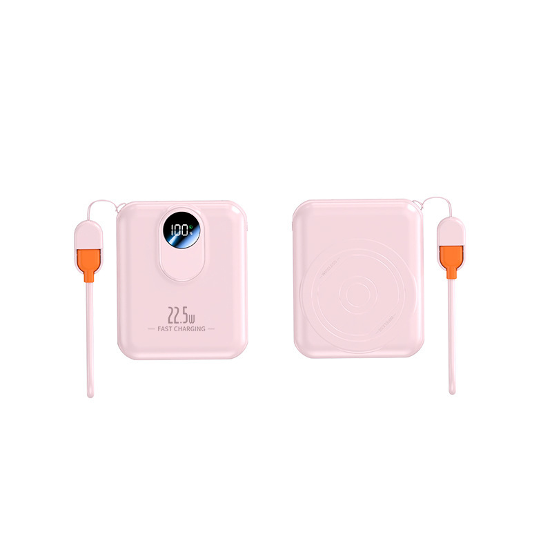22.5W 超高速充電磁気パワーバンク 10000 mAh ミニ内蔵ケーブルモバイル電源ギフトプリント LG|undefined