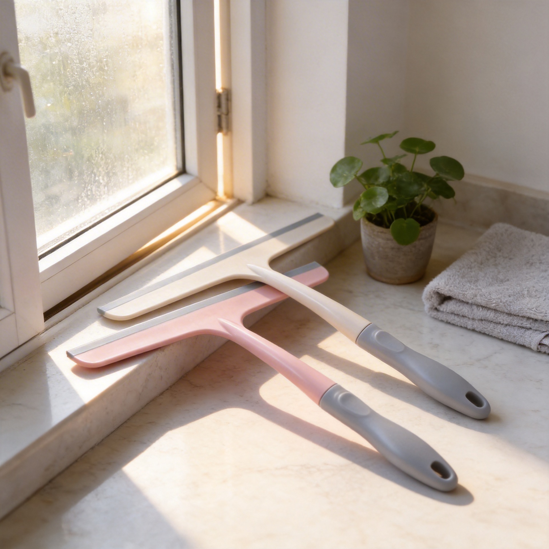 Household Multifunctional Glass Scraper Cleaning Tool for Windows, Window Cleaning Gadget, Glass Cleaning Magic Tool, Plastic Squeegee