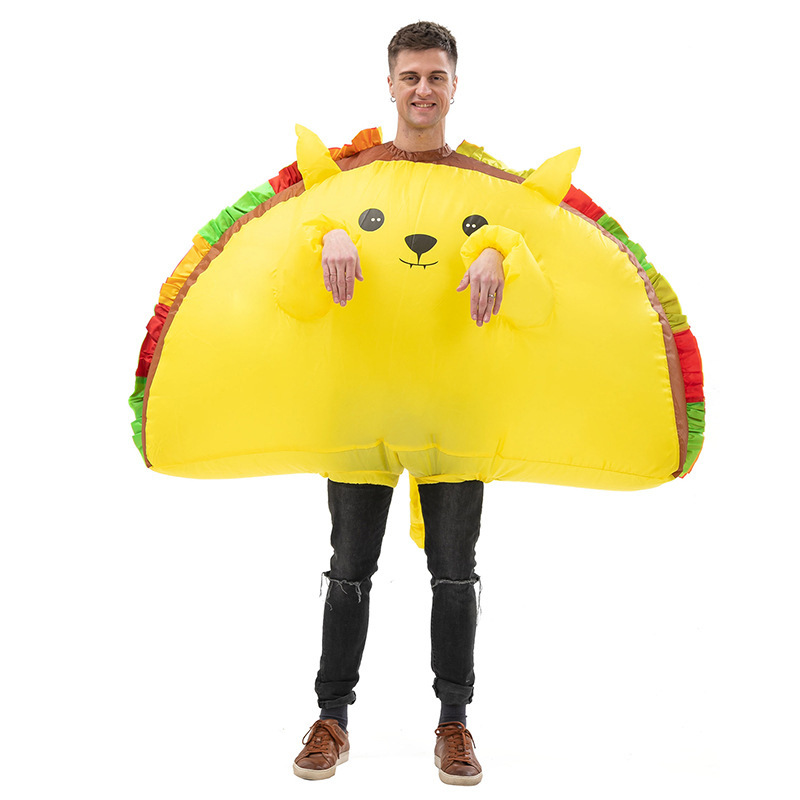 Traje inflable de hamburguesa de gato