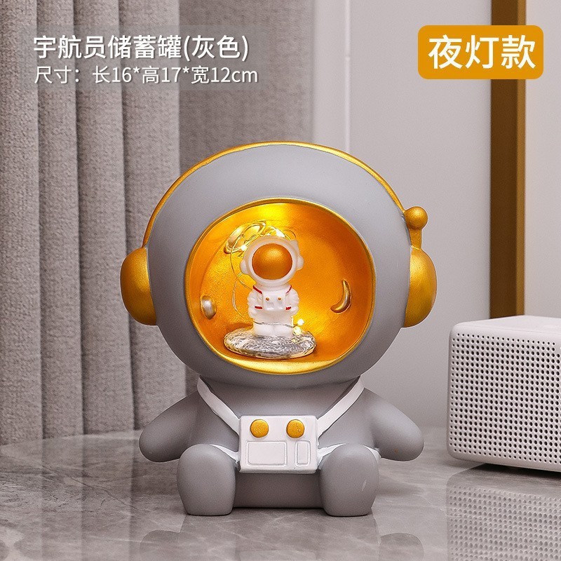 Reloj creativo astronauta alcancía puede guardar astronautas alcancía decoración del hogar Regalo de Cumpleaños de los niños
