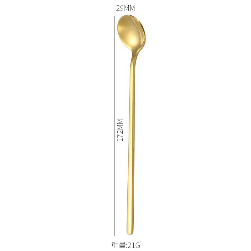 Stainless Steel Small Round Direct From The Manufacturer, In Stock, Stirring Dessert Spoon, Long-handled European-style_voghion.com