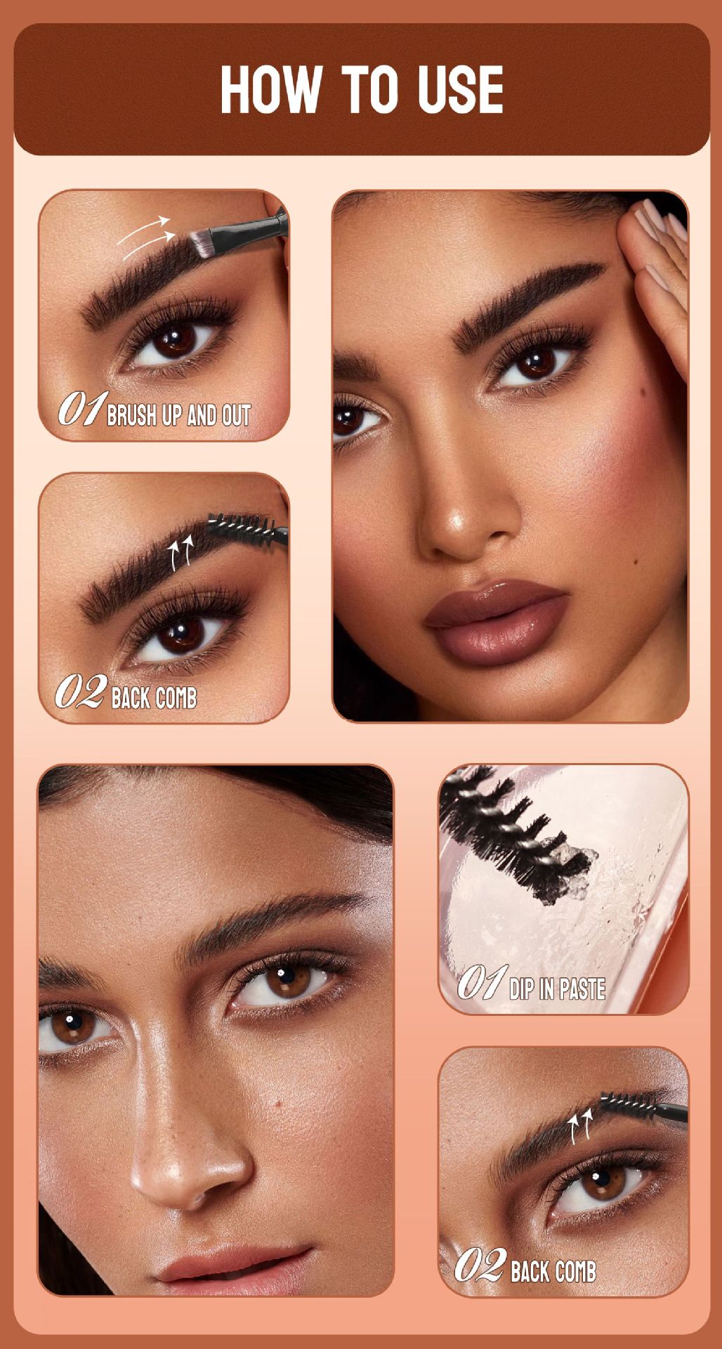 Hellokiss Two-Color Eyebrow Cream 2-in-1 Natural Long-lasting and color-enhancing Eyebrow Shaping Cream Wild Eyebrow Brow Pomade undefined