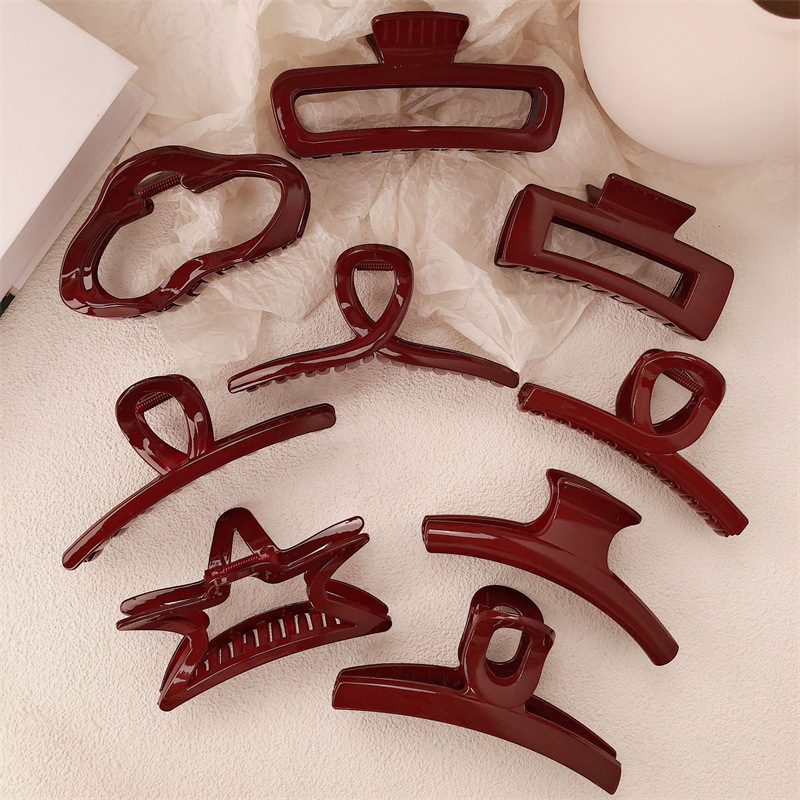 Fiesta festiva anchora clip rojo de cabello de cabeza detrás clip de agarre de cabello de tiburón grande clip de cabello de tarjeta de cabello para mujeres