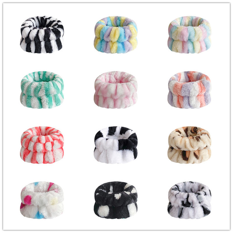 Amazon cross-border franela banda de pelo pulsera conjunto de pulsera absorbente de las mujeres deportes tie-dyed pulsera traje de vacío