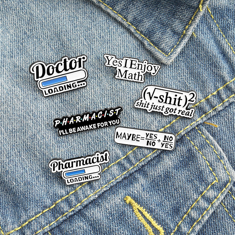 10g Weight Brooches Classification Casual, School, Daily Occasion Alloy Material Letter Pattern All Seasons Season Unisex Gender Stoving Varnish Design Preppy Style Style Preppy Style Pin Letter Alloy Stoving Varnish Unisex Brooches 4