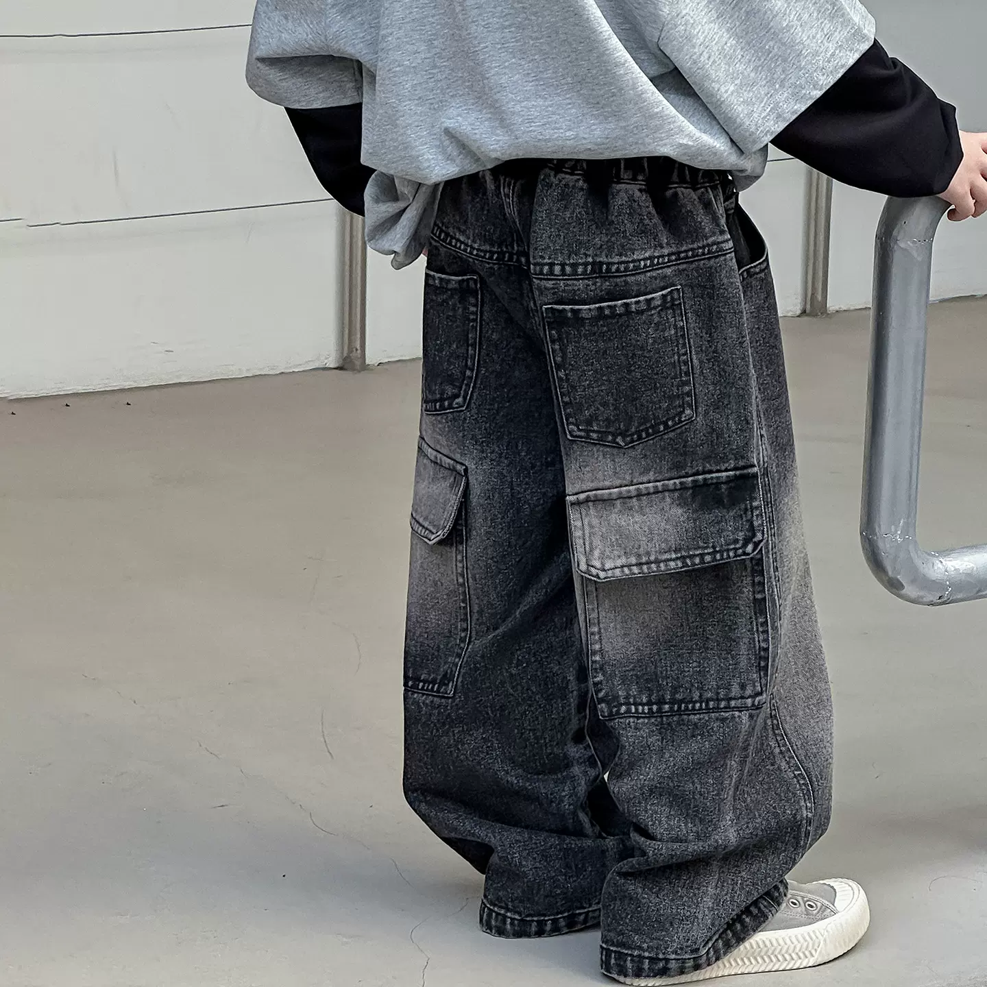 男童牛仔裤儿童秋季韩版2025新款童装个性复古潮酷工装长裤宽松