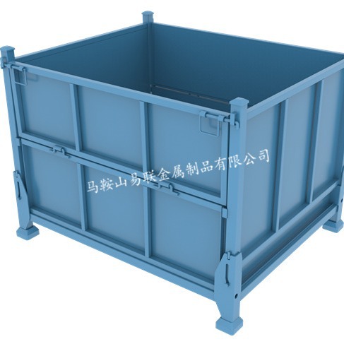 易联生产折叠金属铁框 铁箱 钢板料箱 金属周转箱 可堆垛 4层