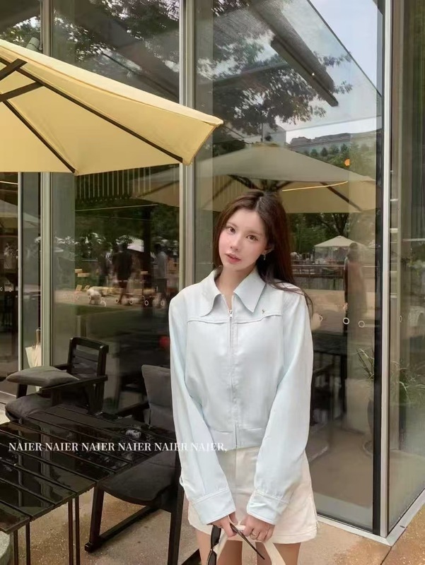 高品质~韩系穿搭夹克女早秋刺绣短款翻领外套宽松显瘦减龄上衣女|undefined