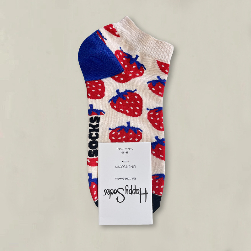 HappySocksハイスキンのショートソックスの漫画の浅い口の低い女性のスウェーデンのファッションのタイプのソックスの春夏のカラー