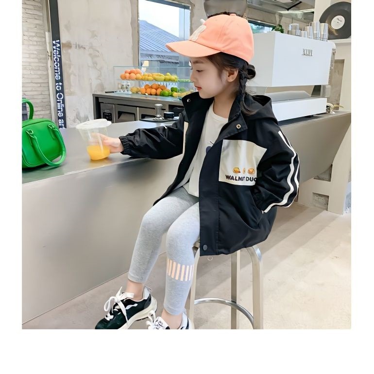 (2개) 소녀 자켓 봄과 가을 2023 한국 새  서양식 캐주얼 봄 탑 어린이 자켓