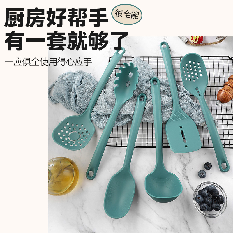 Utensilios de cocina de nailon de una pieza, juego de 6 piezas, suplemento alimenticio para bebés, cocina resistente a altas temperaturas, cuchara, espátula, juego de garras en polvo