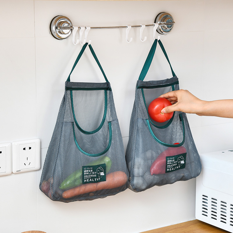 Portable Fruit and Vegetable Hanging Bag, Onion, Ginger and Garlic Storage Mesh Bag, Portable Hollow Breathable Household Storage Bag Wholesale