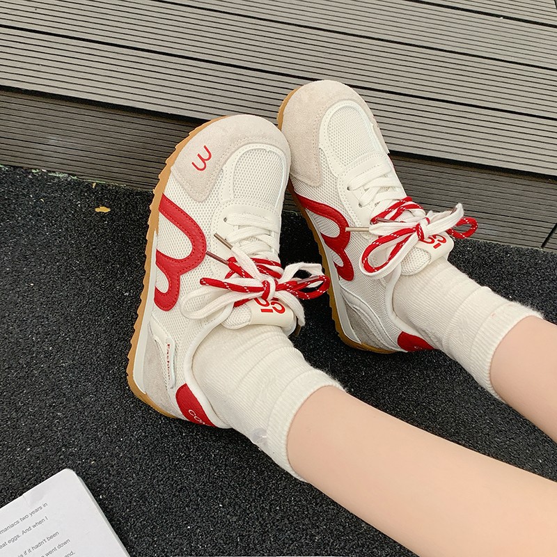 Zapatos de entrenamiento de color grueso para mujeres 2026 primavera nueva suela suave, zapatos deportivos casuales, zapatos transpirables de moda