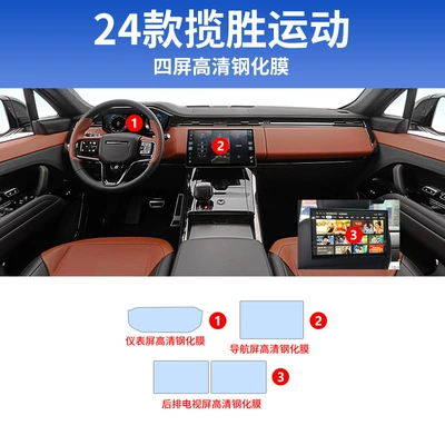 Film Navigation Screen Tempered Film – Car interior film - 24-25-range-rover-sport-four-screen-hd-tempered-film