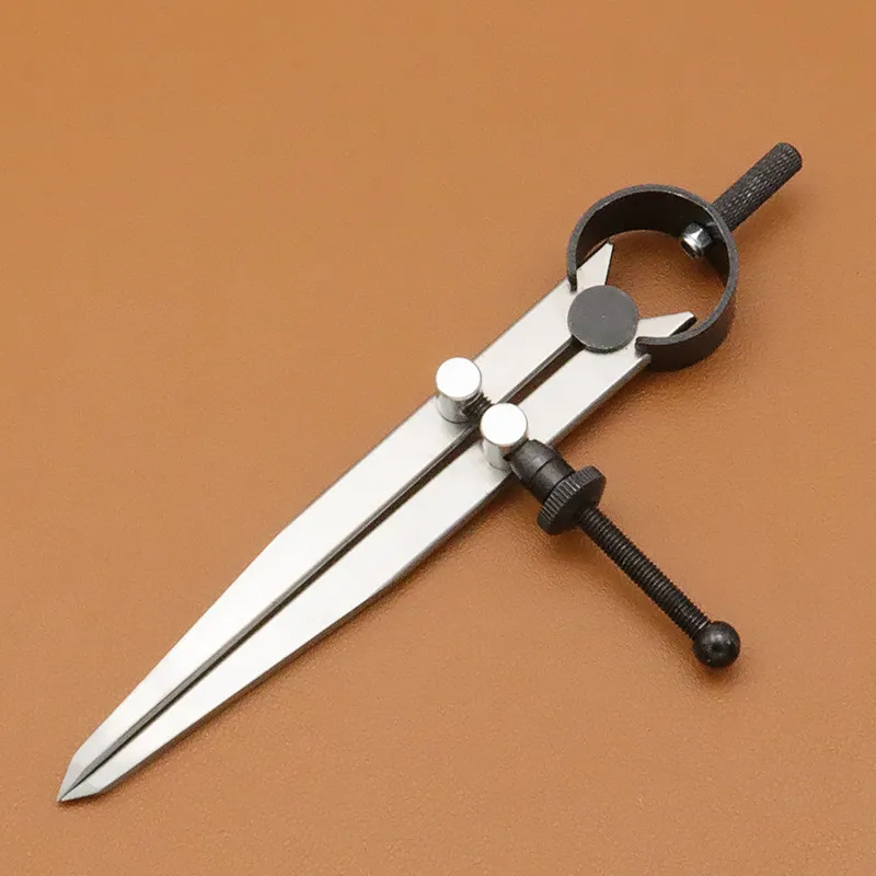 皮革间距规黄铜配件可调节距离划规圆木工钳工分规