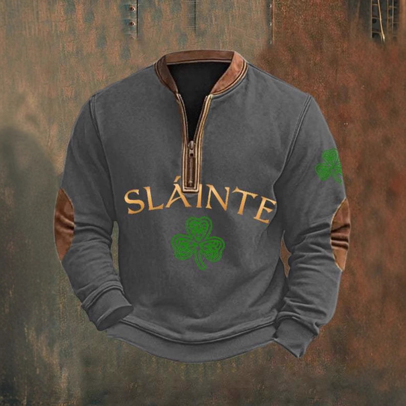 2025 Cross-Border Amazon Aliexpress Men's Autum New Fashion Trendy Casual Lucky Clover Men's Sweatshirt