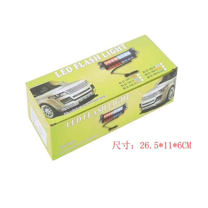 Lámpara de advertencia LED para automóviles delantera luz de pala de parabrisas 8LED rojo azul parpadeo luz de apertura