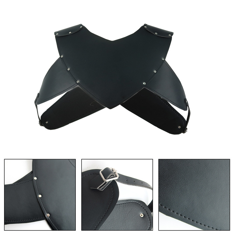 European and American Fantasy Medieval Cosplay Costume Accessories Black Leather Shoulder Armor Props European and American Fantasy Medieval Cosplay Costume Accessories Black Leather Shoulder Armor Props