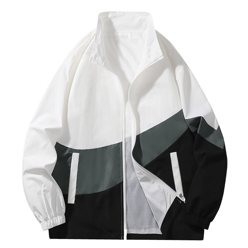 Chaqueta de hombre de otoño nueva chaqueta casual de alta calidad de moda a prueba de viento collar de color coreano chaqueta deportiva para hombre