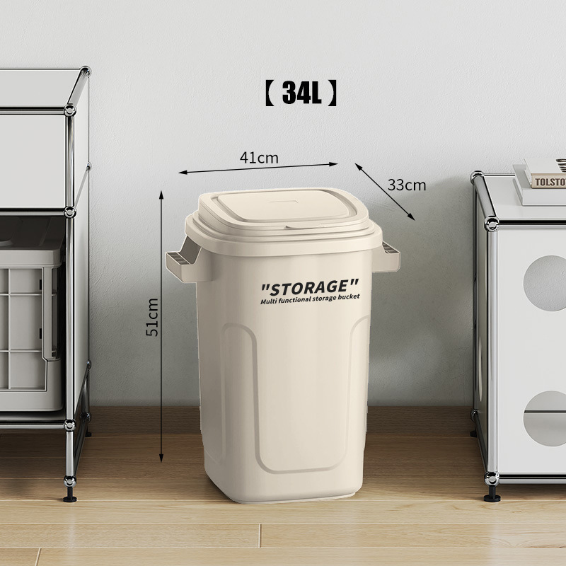 キッチンゴミ箱家庭用新しい大型蓋付き高さ紙バスケット家庭用屋外インダストリアルスタイル大容量ゴミ箱|undefined
