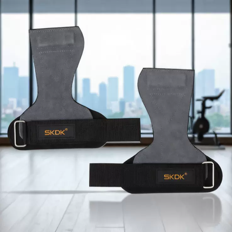 SKDK牛皮护掌助力带运动护腕硬拉健身手腕练背力量训练护具批发