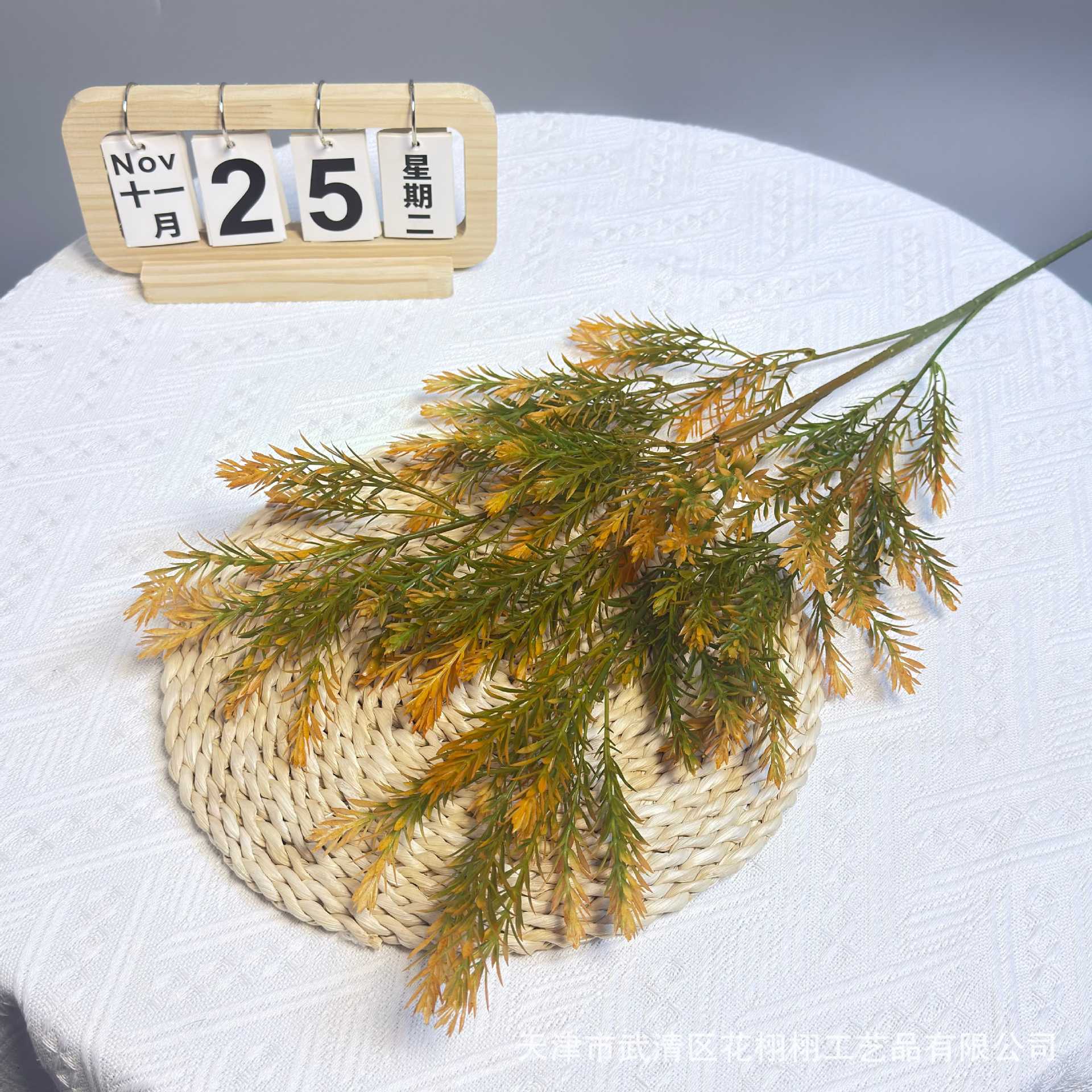 Nuevo oro laminado imitación verde decoración de la sala de estar flor falsa flor flor de bosque de salgue dorado diseño de boda flores