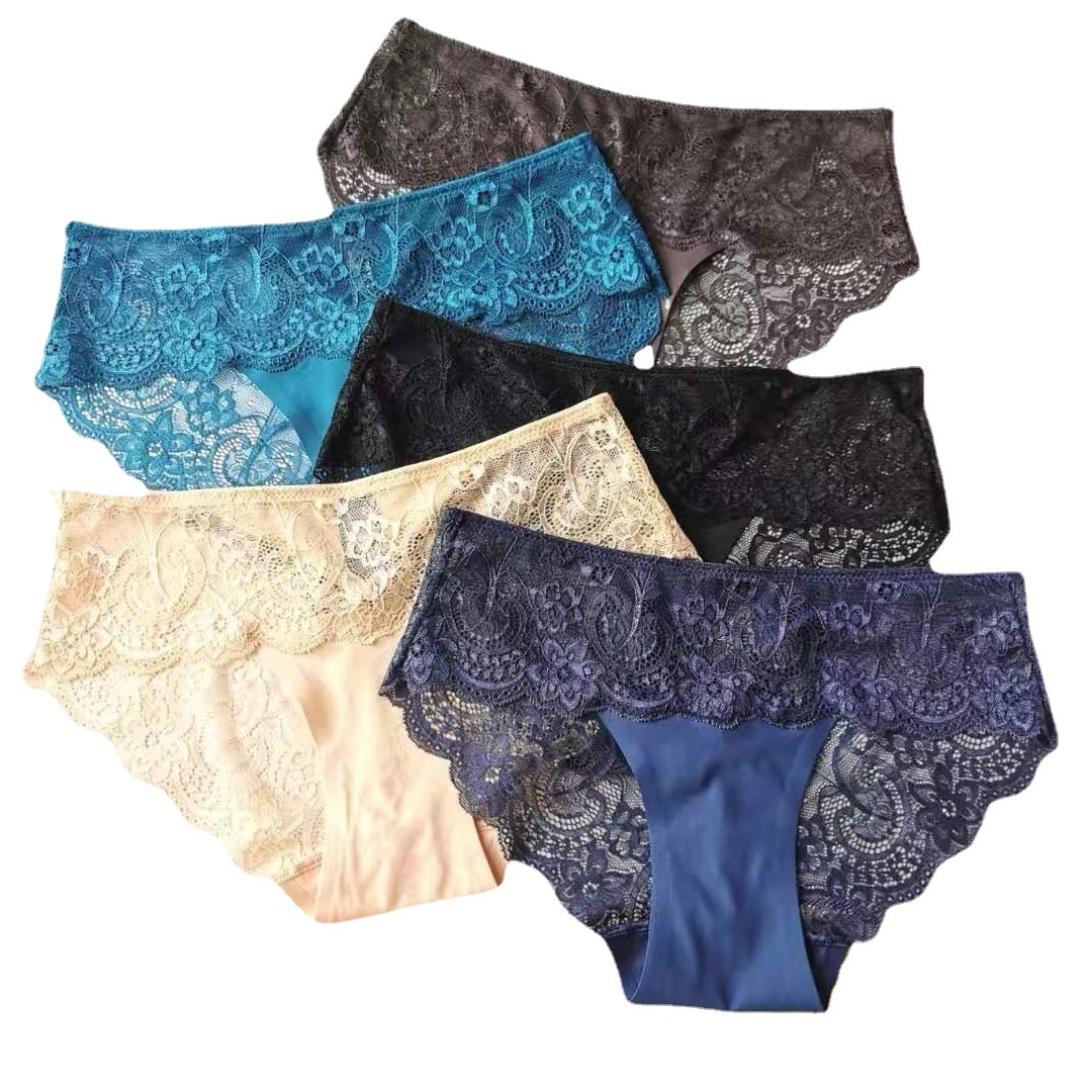 夏季镂空透气性感纯欲蕾丝内裤低腰三角裤女蕾丝少女内衣批发外贸