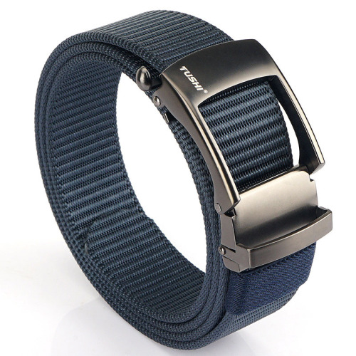 New 3.5 thickened tank pattern woven nylon automatic buckle belt outdoor casual versatile men's trouser belt wholesale