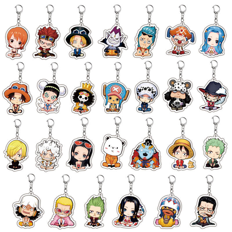 [Laminated] One Piece Acrylic Double-Sided Keychain Luffy Anime Peripheral Backpack Pendant Ready for Delivery