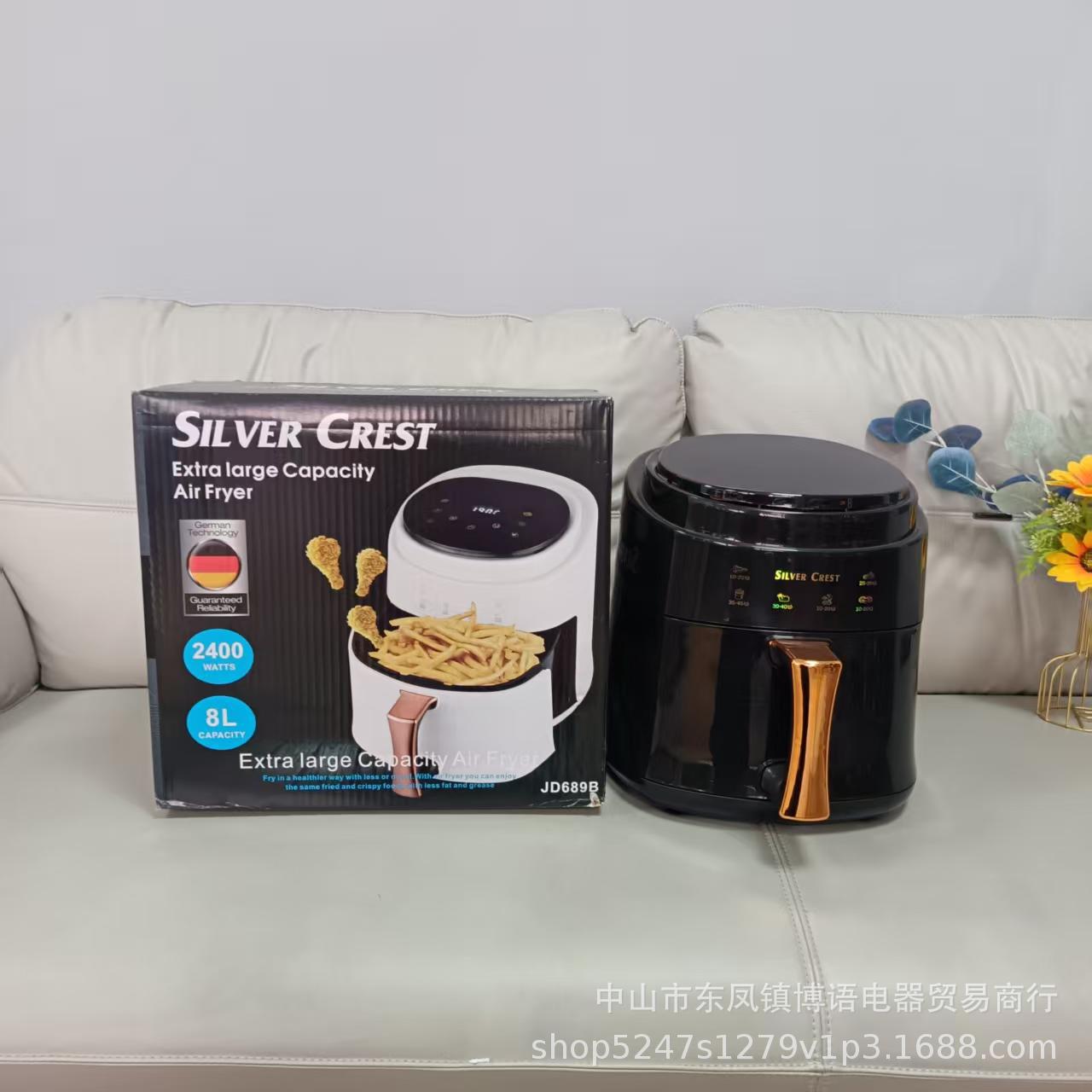 Air Fryer Cross-Border 8L Large Capacity Air Fryer Household Multi-Functional Smart Touch Screen Electric Fryer French Fries Machine