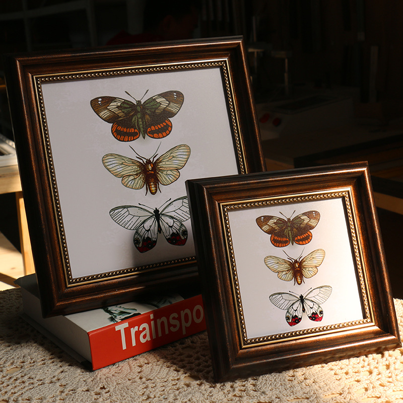 American-style picture frame retro picture frame photo frame square 6-inch 10-inch photo frame child creative photo frame desk decoration