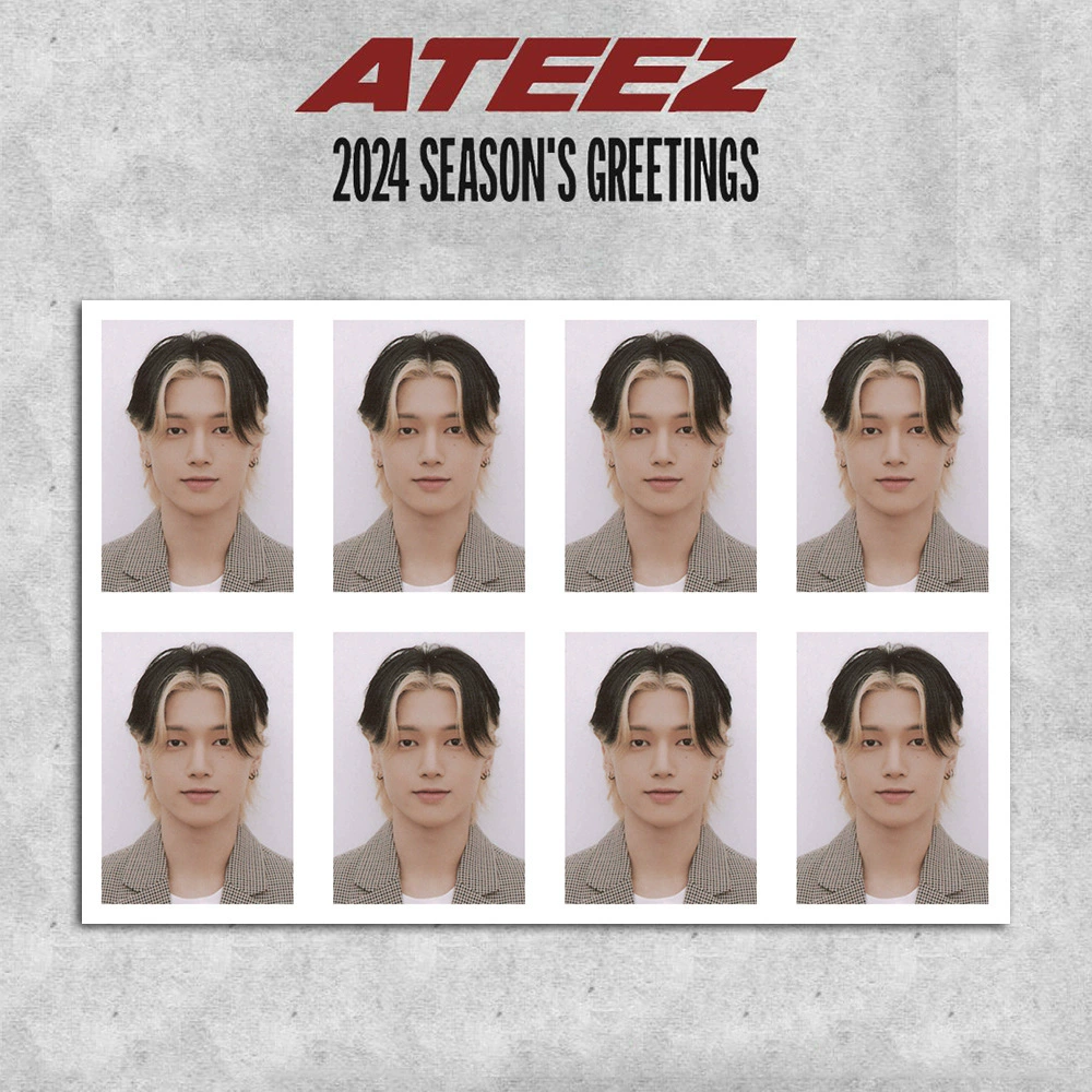 ATEEZ 2024 SEASON'S GREETINGS периферийные ID-фото фотографии размером один дюйм Фотографии календаря на стол