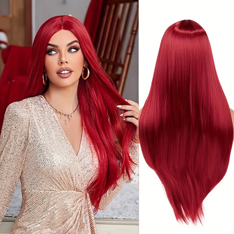 Europe and the United States cross-border Amazon AliExpress wig ladies fashion trend color 26 inch chemical fiber long straight hair