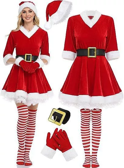 Christmas adult women's costume Christmas costume holiday party costume Christmas costume Santa Claus foreign trade costume